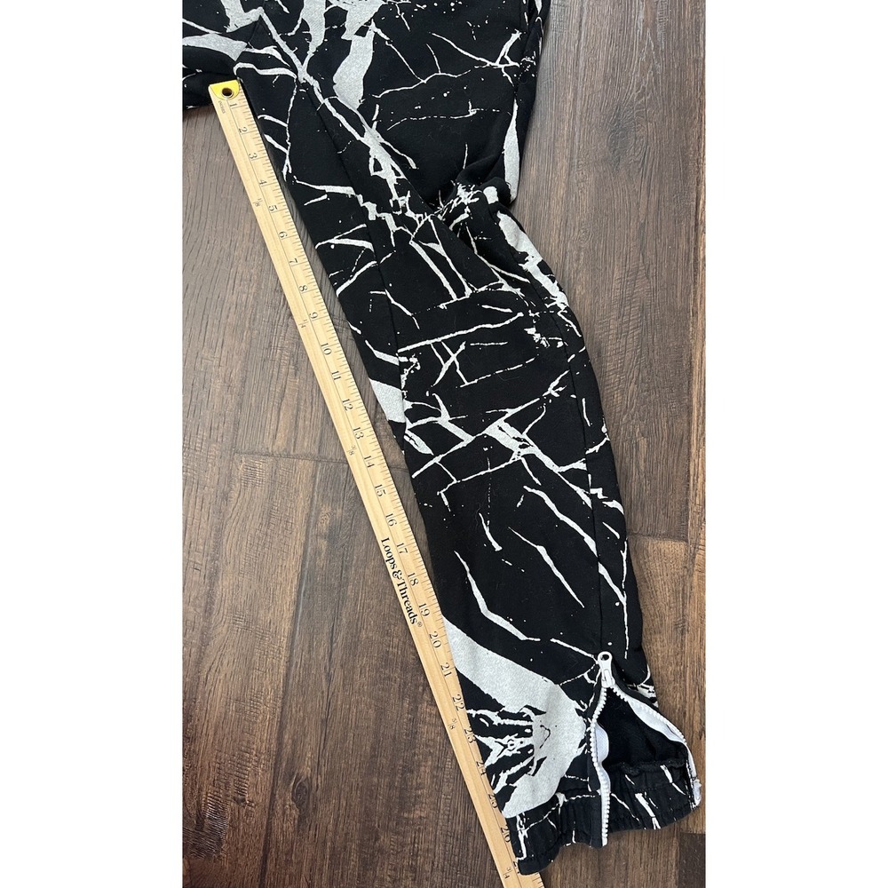 FRPLY Black Gray L Graphic All Over Print pants joggers Streetwear Skater Y2K - Picture 9 of 10